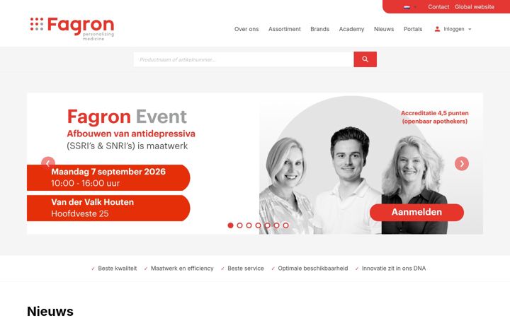 Screenshot of fagron.nl
