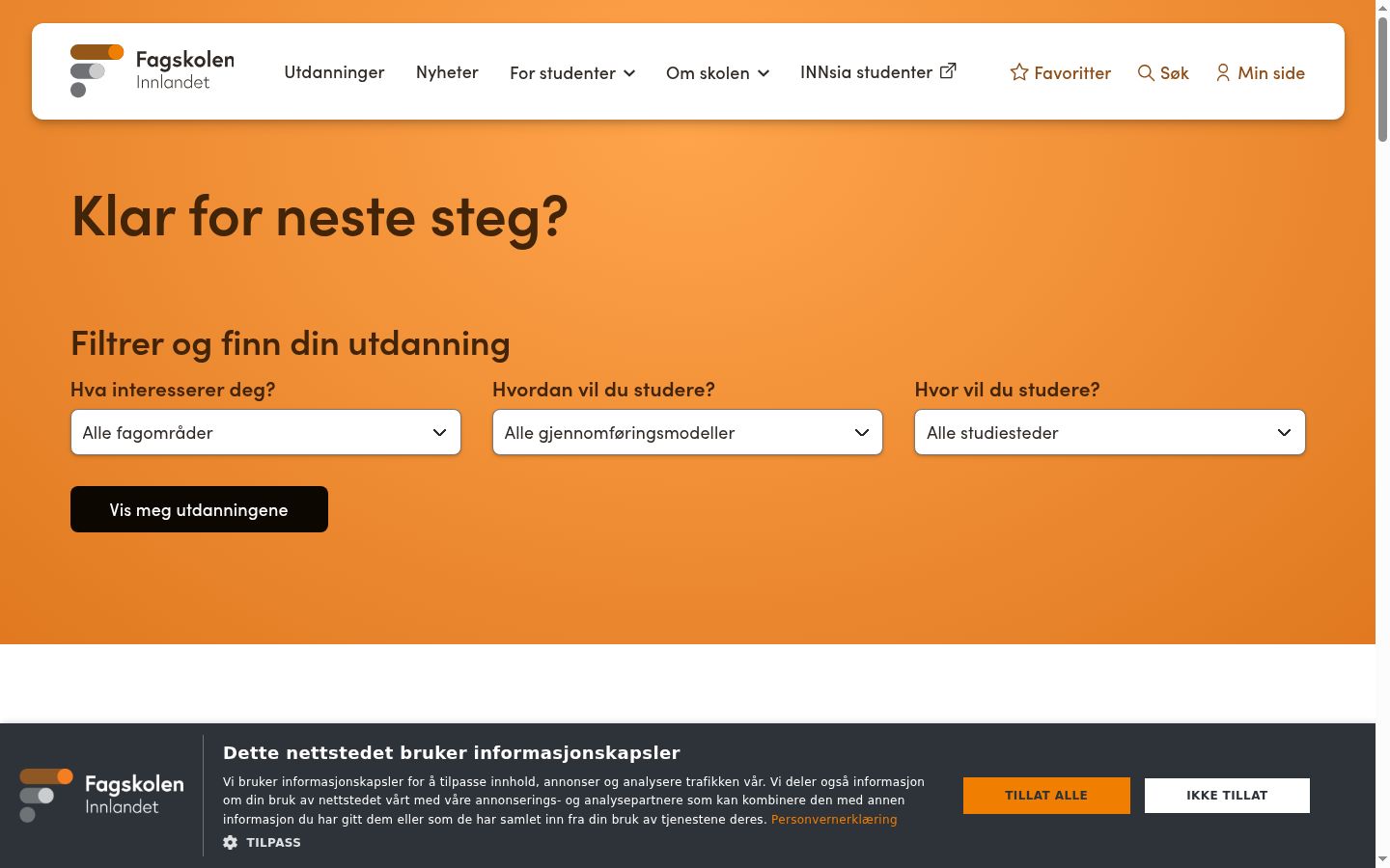 Screenshot of the consent banner shown before any interaction