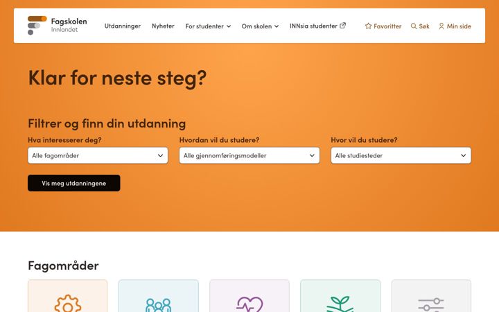 Screenshot of fagskolen-innlandet.no