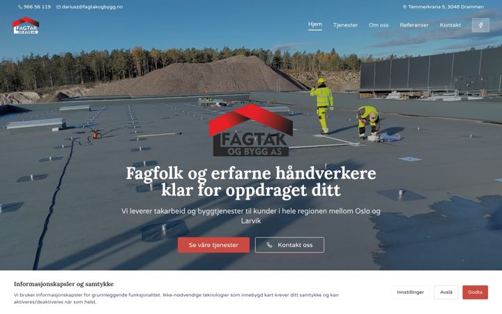 Screenshot of fagtakogbygg.no