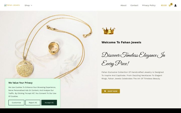 Screenshot of fahanjewels.nl