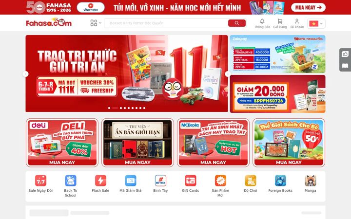 Screenshot von fahasa.com