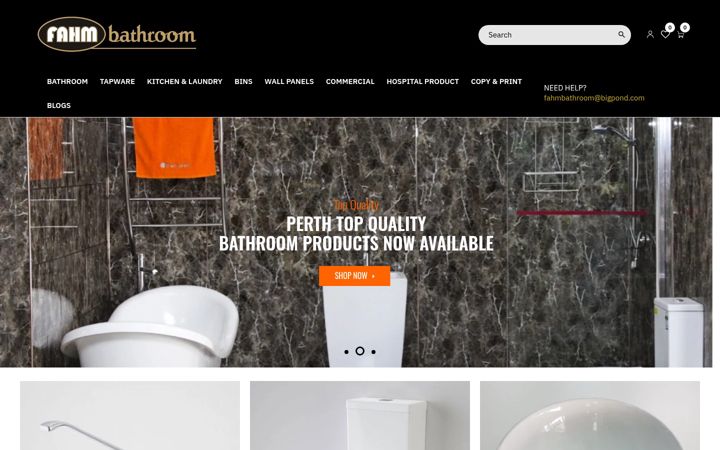 Snímek obrazovky fahmbathroom.com.au