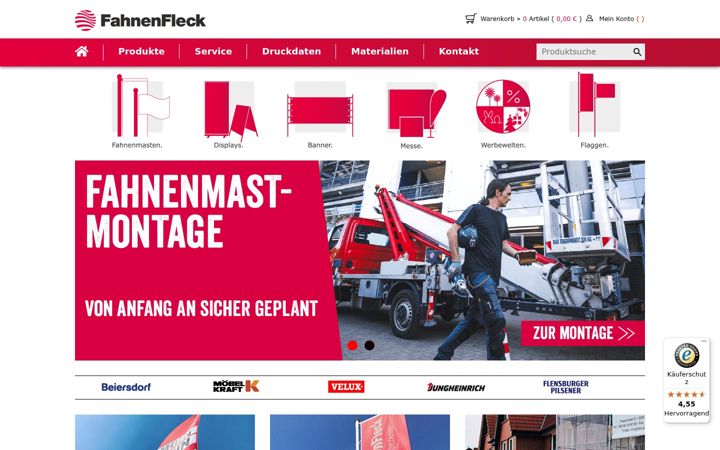 Screenshot von fahnenfleck-shop.de