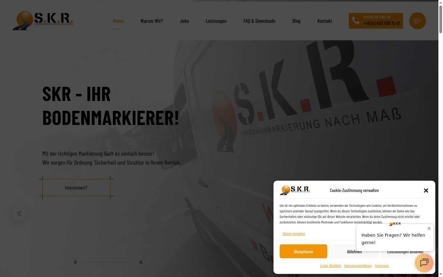 Screenshot des Einwilligungsbanners vor jeglicher Interaktion