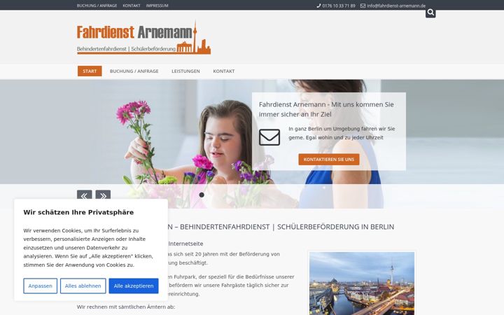 Zrzut ekranu fahrdienst-arnemann.de