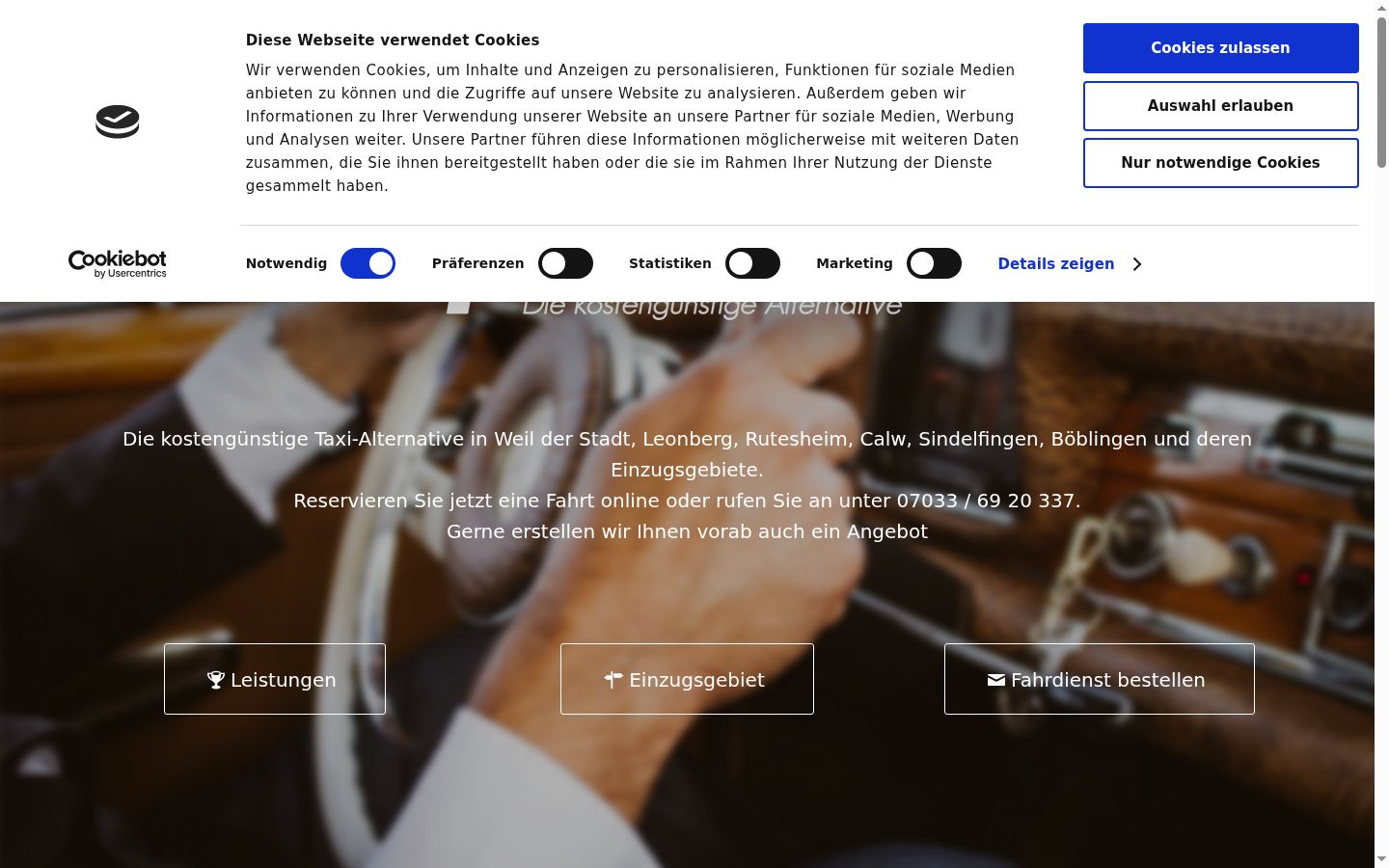 Screenshot of the consent banner shown before any interaction