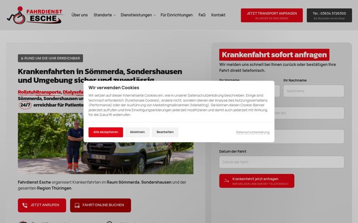 Zrzut ekranu fahrdienst-esche.de