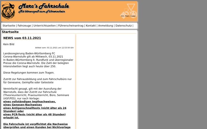 Zrzut ekranu fahrenmitmarc.de