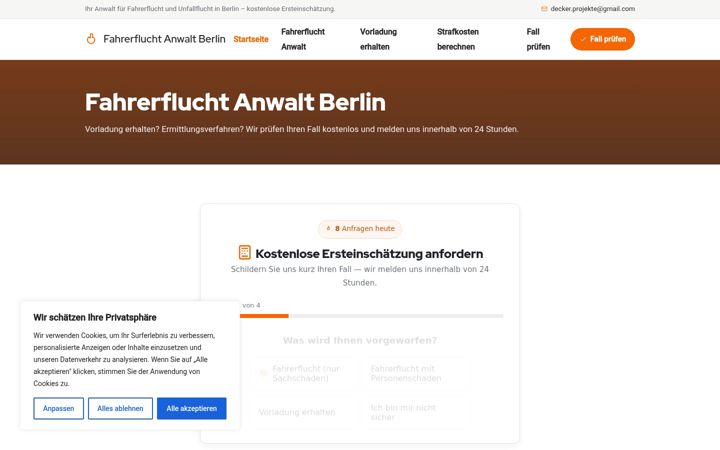Zrzut ekranu fahrerfluchtanwaltberlin.de