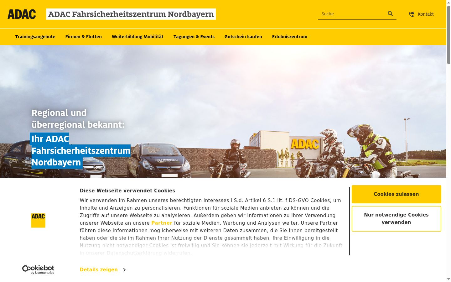 Screenshot des Einwilligungsbanners vor jeglicher Interaktion