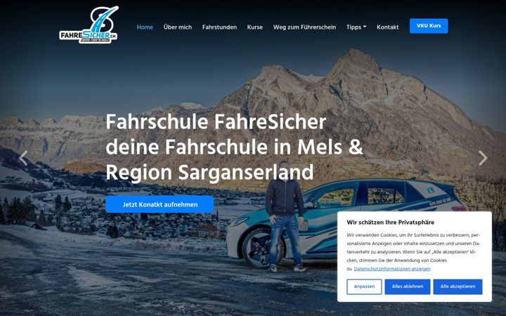 Screenshot of fahresicher.ch