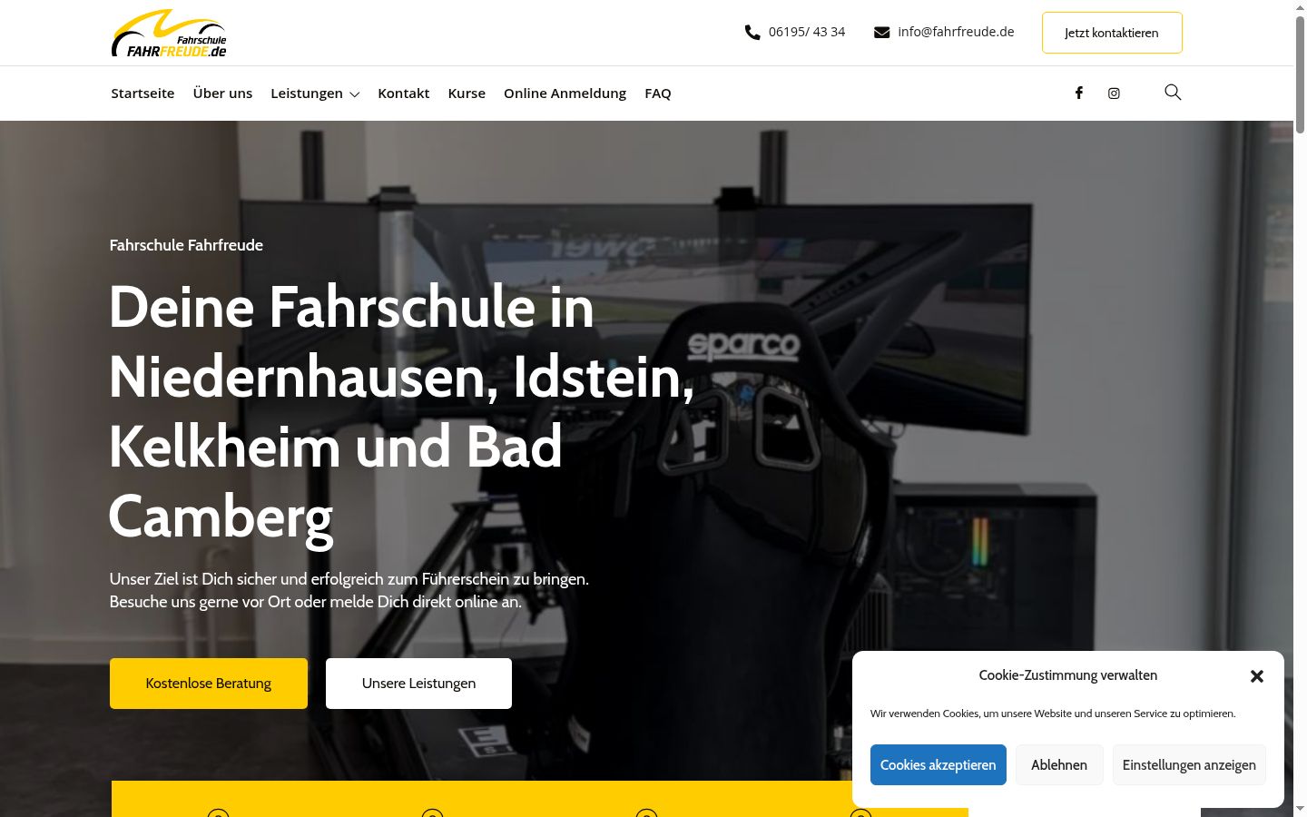 Screenshot des Einwilligungsbanners vor jeglicher Interaktion