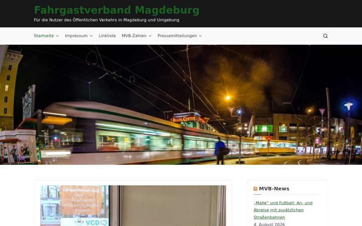 Zrzut ekranu fahrgastverband-magdeburg.de