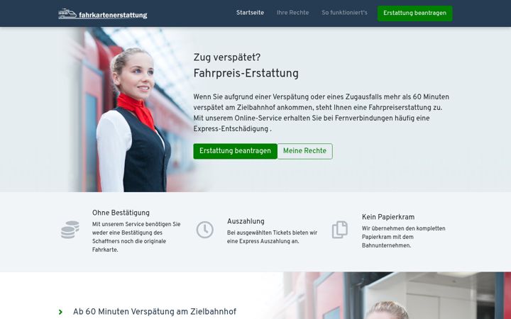 Zrzut ekranu fahrkartenerstattung.de