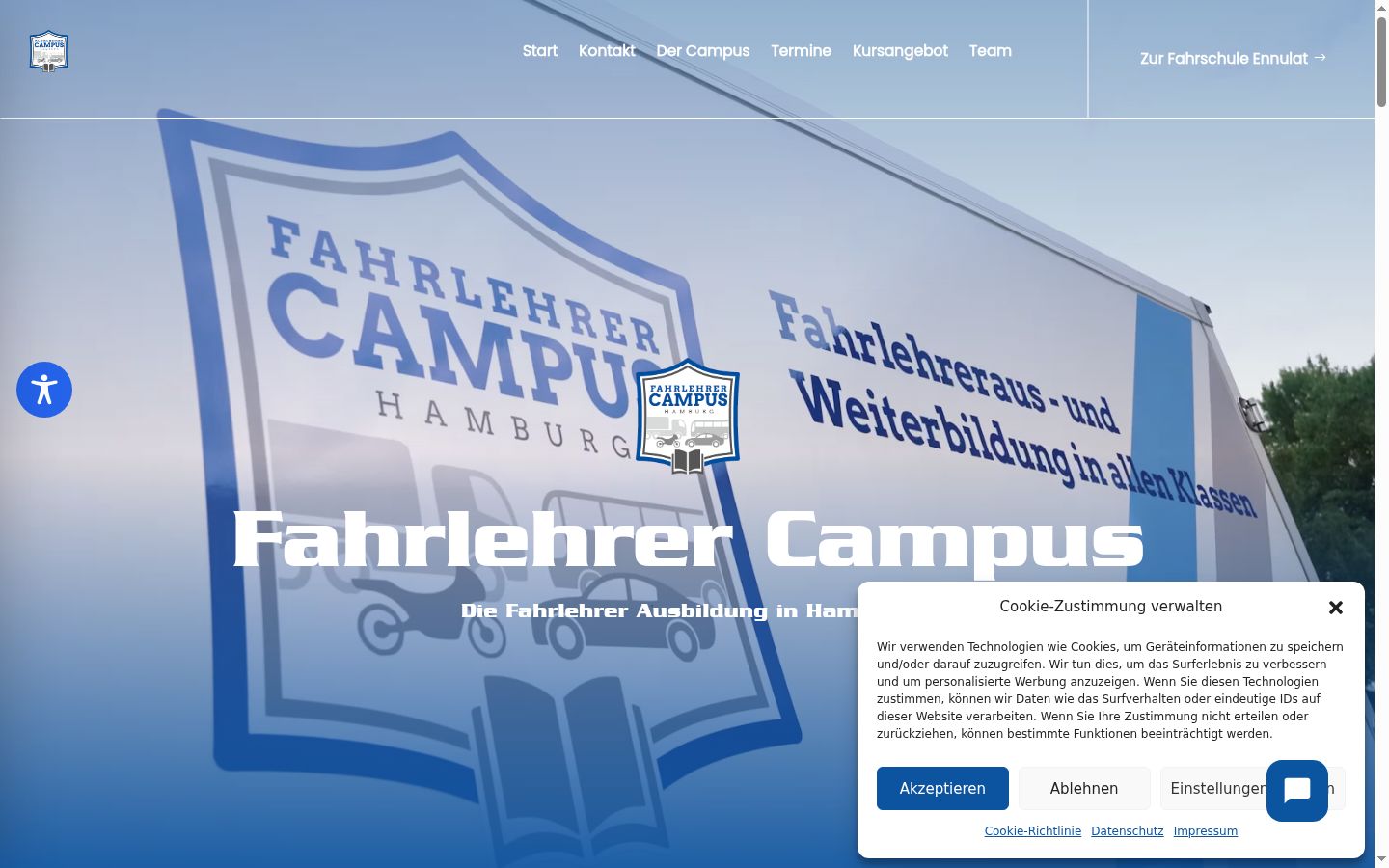 Screenshot of the consent banner shown before any interaction