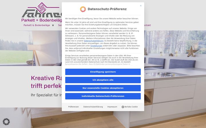 Screenshot of fahrner-parkett.de