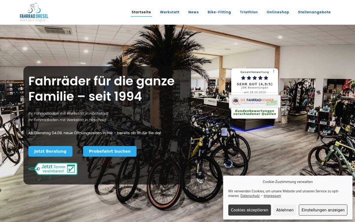 Screenshot of fahrrad-dresel.de
