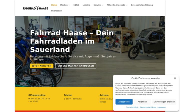 Screenshot of fahrrad-haase.de