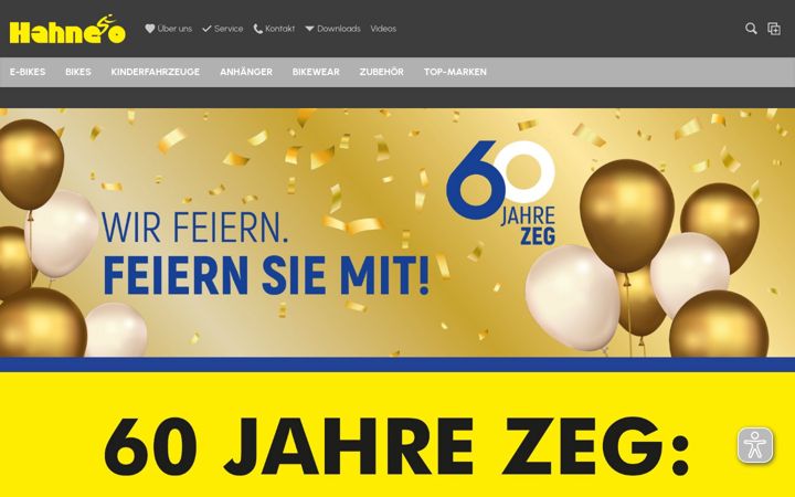 Screenshot of fahrrad-hahne.de