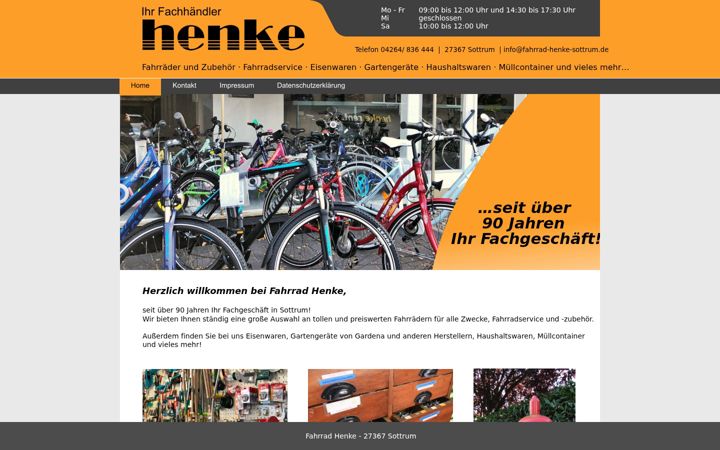 Screenshot of fahrrad-henke-sottrum.de