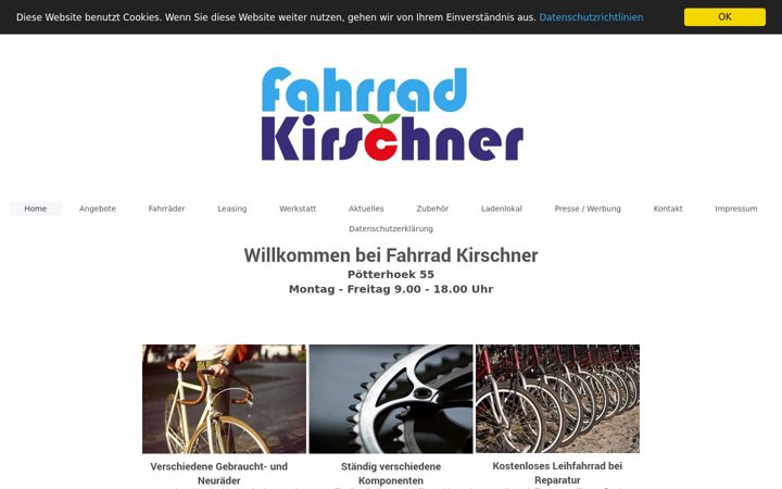 Screenshot of fahrrad-kirschner.de