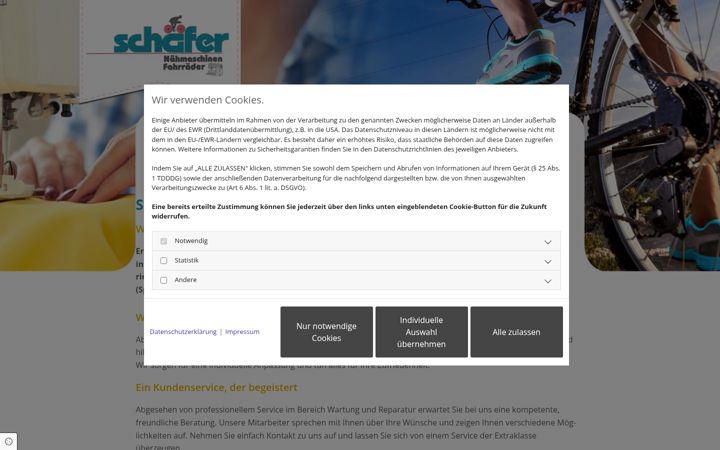 Screenshot von fahrrad-schaefer.de
