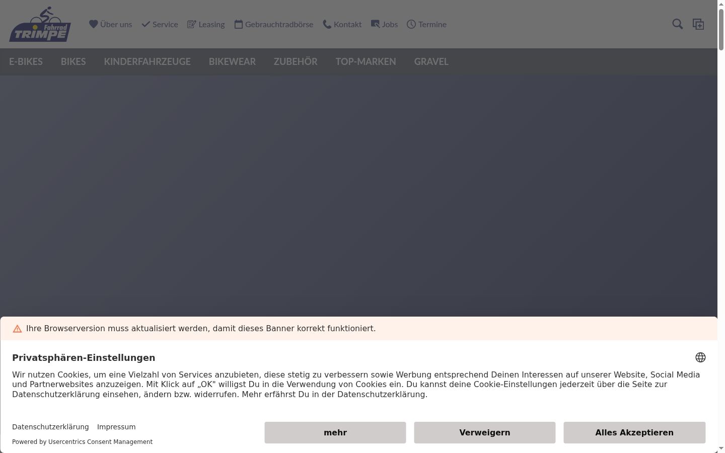 Screenshot van de toestemmingsbanner zoals getoond vóór enige interactie