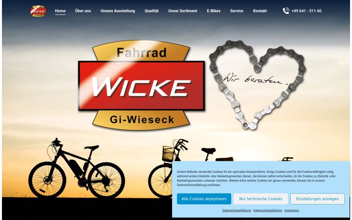 Screenshot von fahrrad-wicke.de