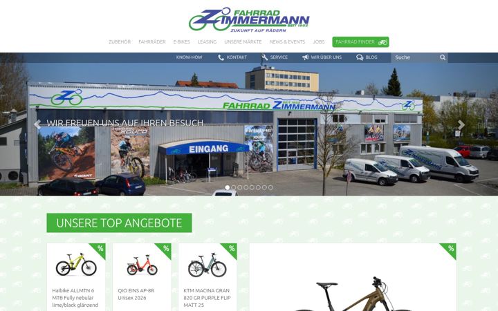 Screenshot von fahrrad-zimmermann.de