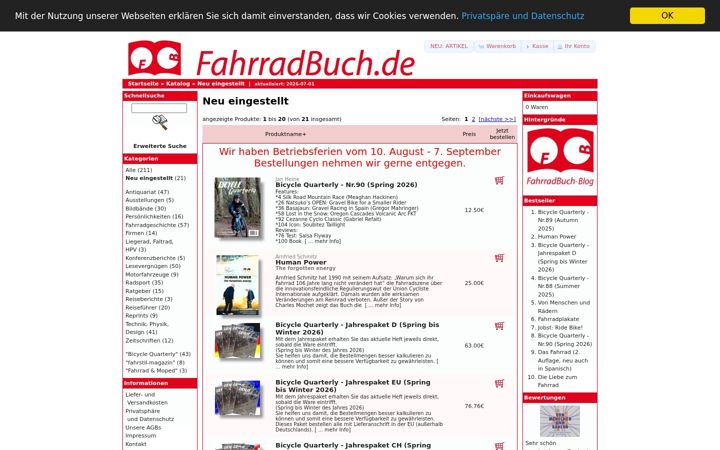Screenshot von fahrradbuch.de