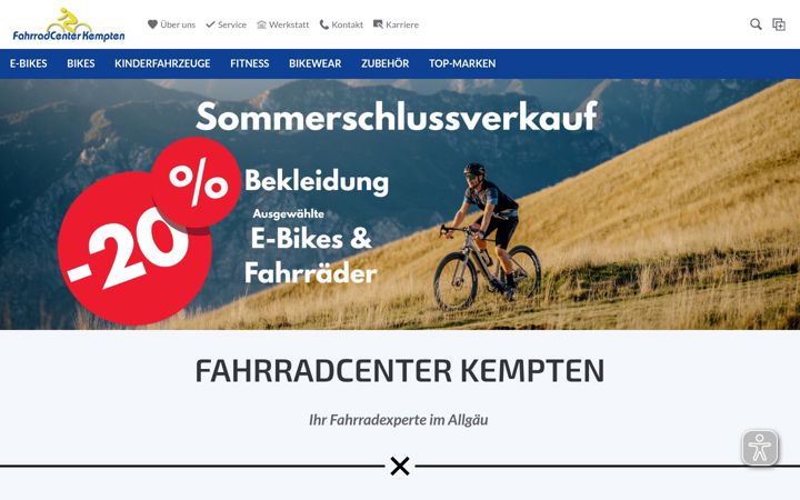 Snímek obrazovky fahrradcenter.net