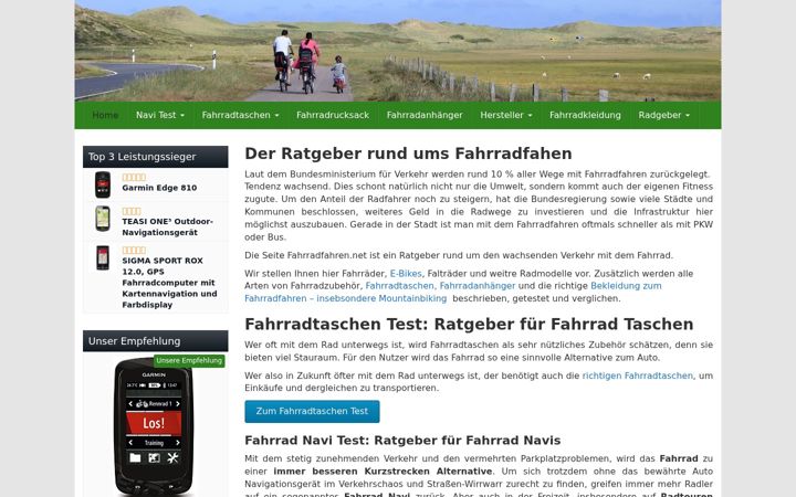 Screenshot of fahrradfahren.net