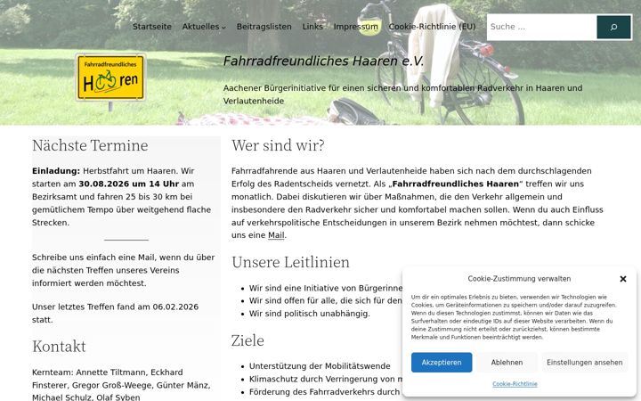 Zrzut ekranu fahrradfreundliches-haaren.de