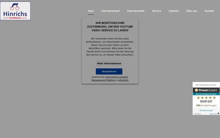 Screenshot van fahrradhaus-hinrichs.de