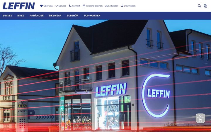 Screenshot van fahrradhaus-leffin.de