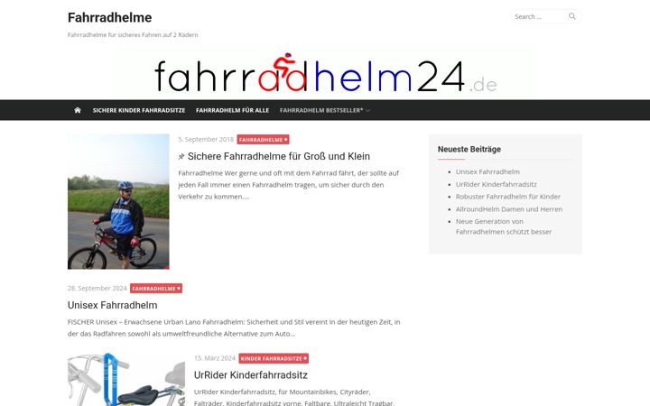 Zrzut ekranu fahrradhelm24.de