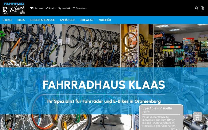 Zrzut ekranu fahrradklaas.de