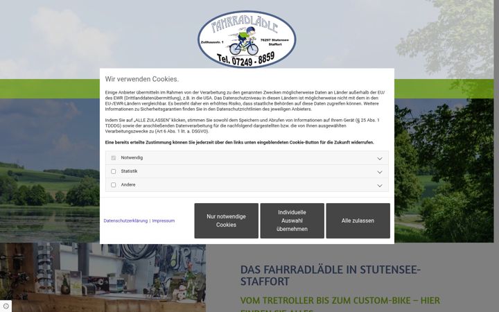 Zrzut ekranu fahrradlaedle-online.de