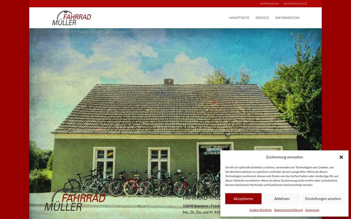 Ekraanipilt saidist fahrradmueller.de