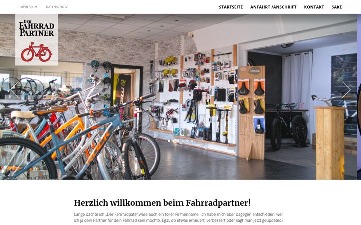 Ekraanipilt saidist fahrradpartner.de
