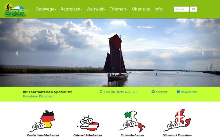 Ekraanipilt saidist fahrradreisen-wanderreisen.de