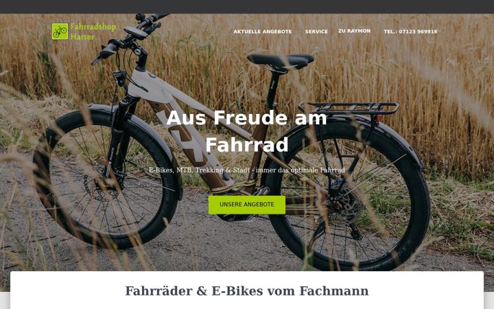 Screenshot von fahrradshop-harter.de