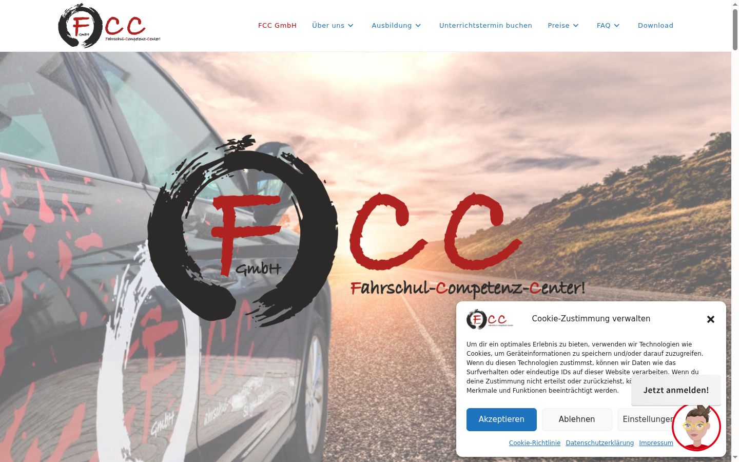 Screenshot des Einwilligungsbanners vor jeglicher Interaktion