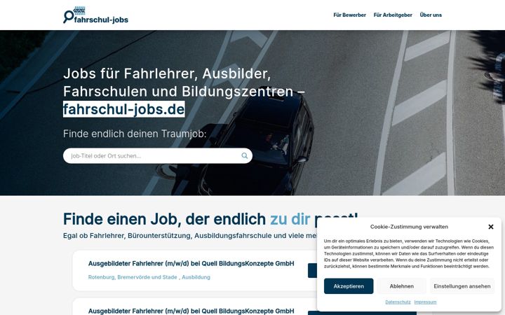 Screenshot von fahrschul-jobs.de