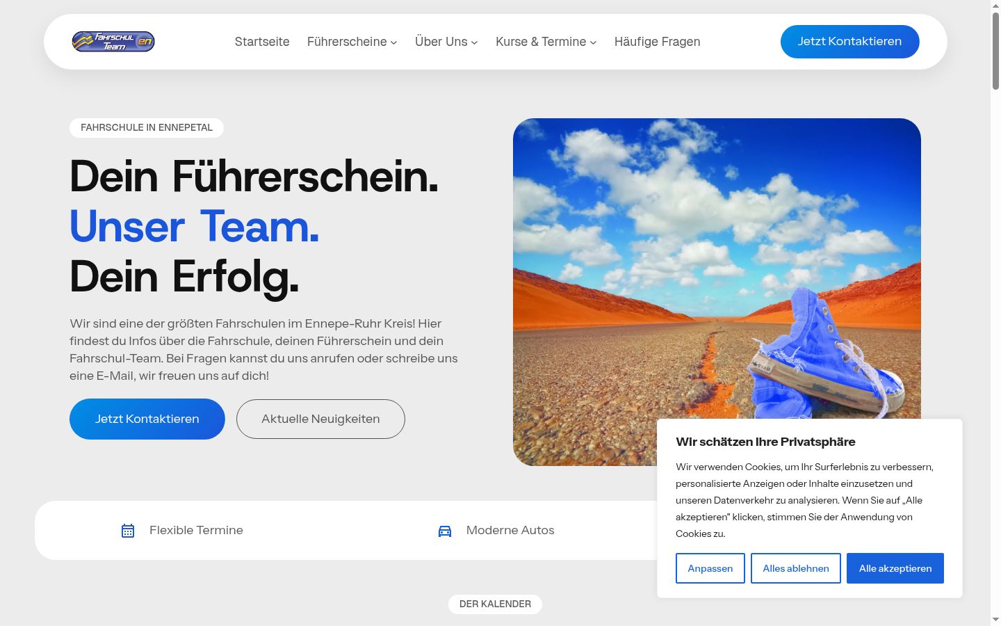 Screenshot des Einwilligungsbanners vor jeglicher Interaktion
