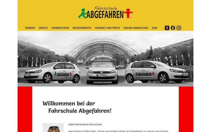 Snímek obrazovky fahrschule-abgefahren.net