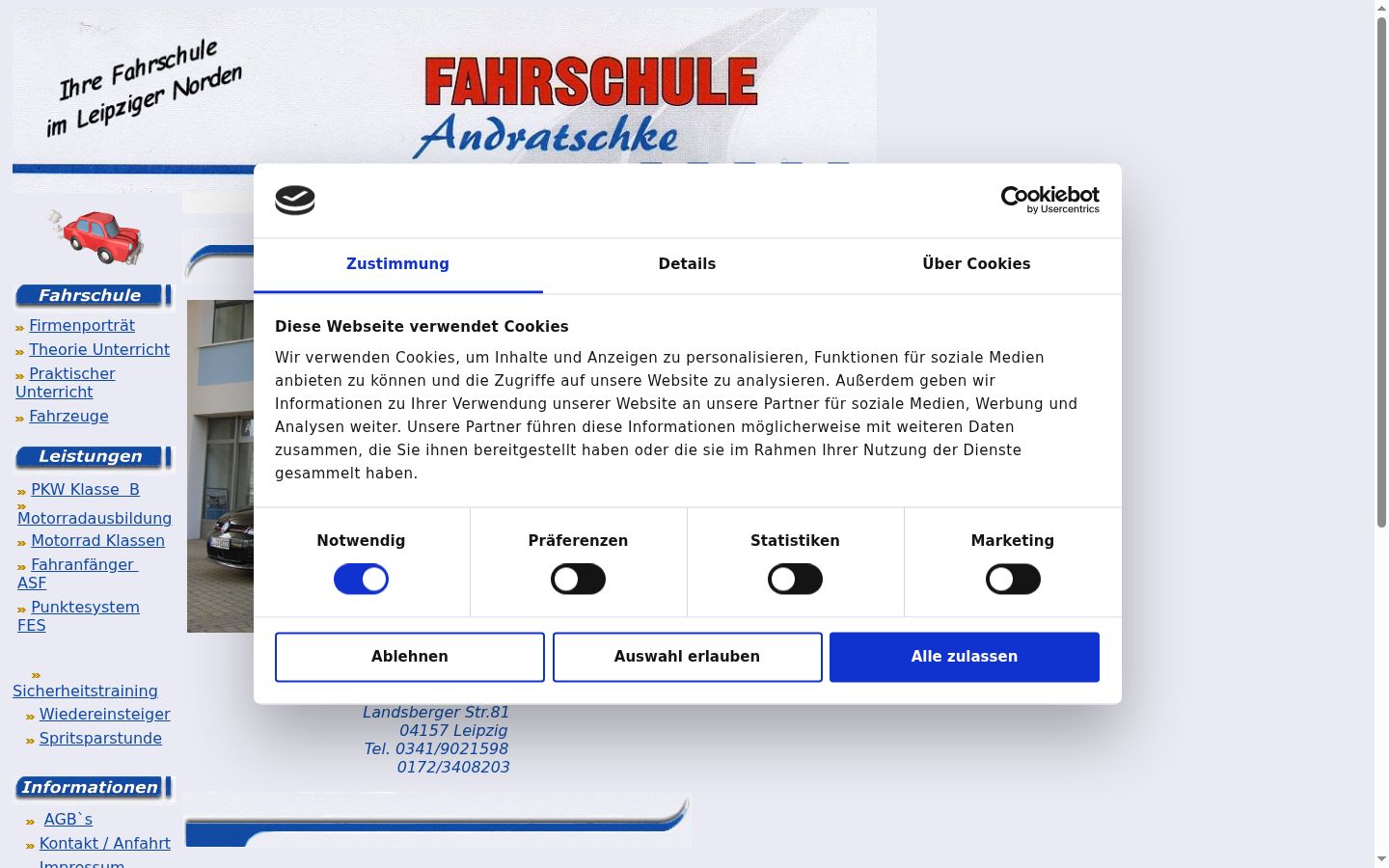 Screenshot des Einwilligungsbanners vor jeglicher Interaktion