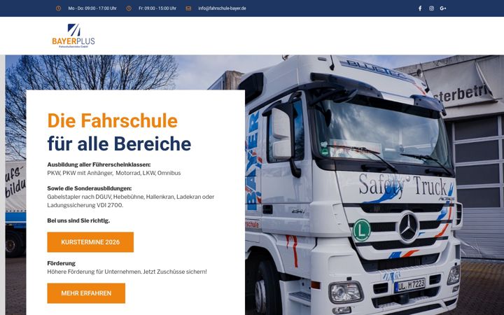 Screenshot stránky fahrschule-bayer.de