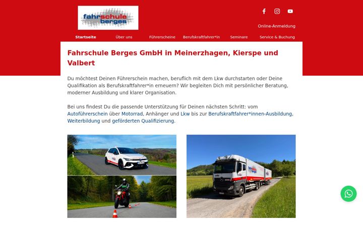 Screenshot stránky fahrschule-berges.de
